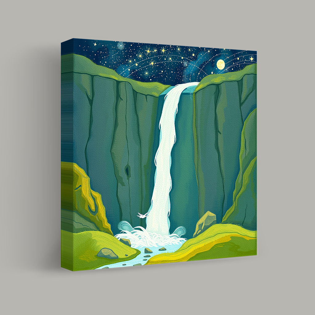 Cascade Beneath Celestial Skies view 1