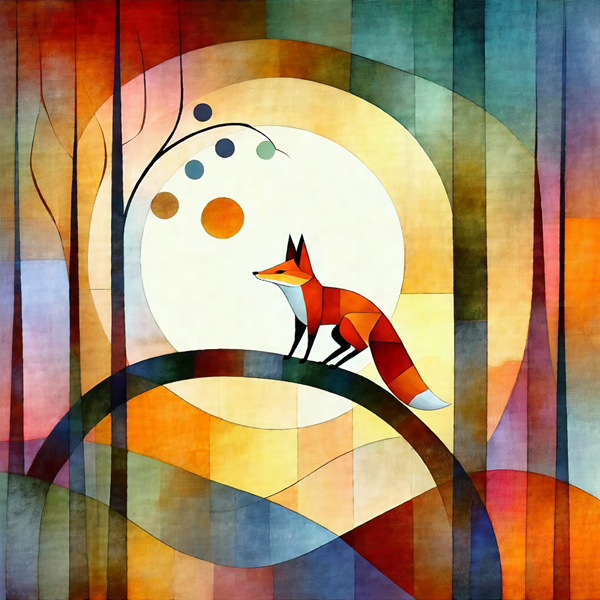 Fox on Stained Glass Hill