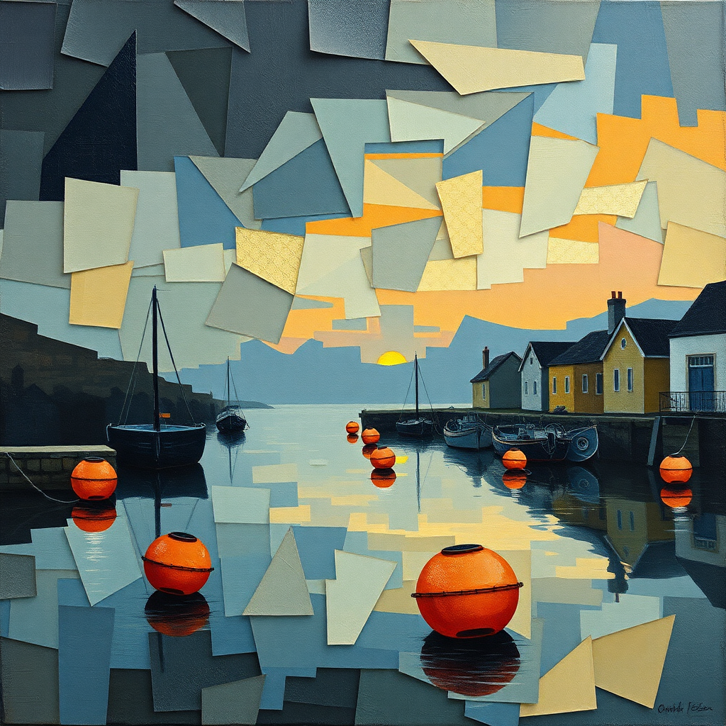 Dusk Collage by the Harbor view 2