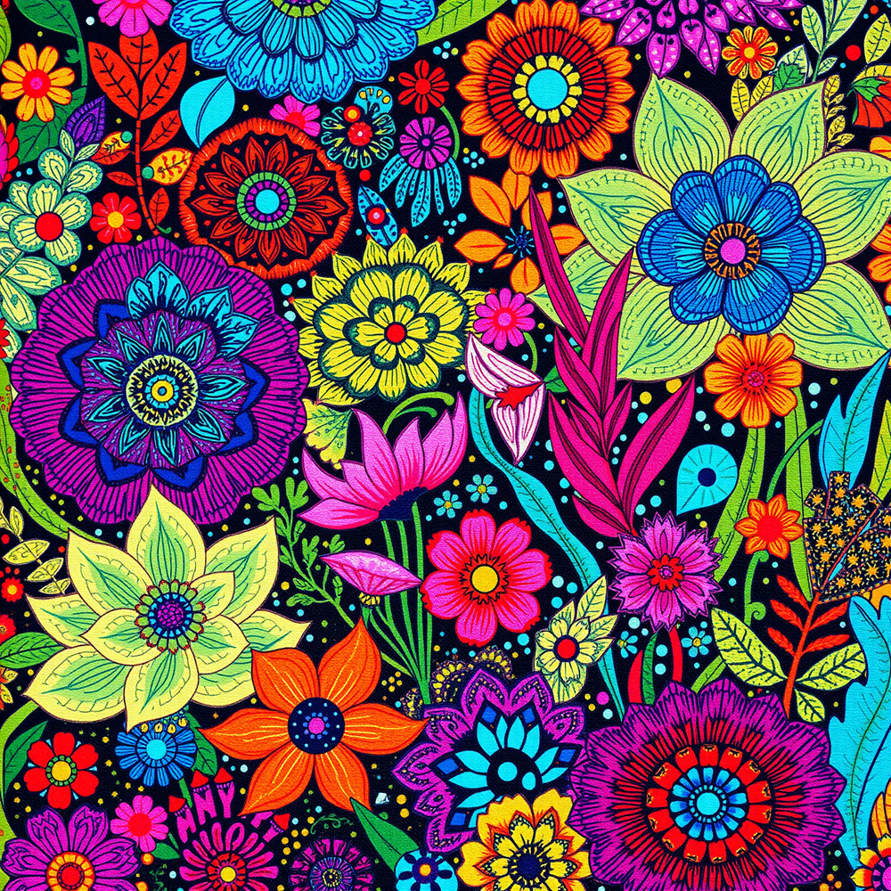 Vibrant Floral Pattern view 2