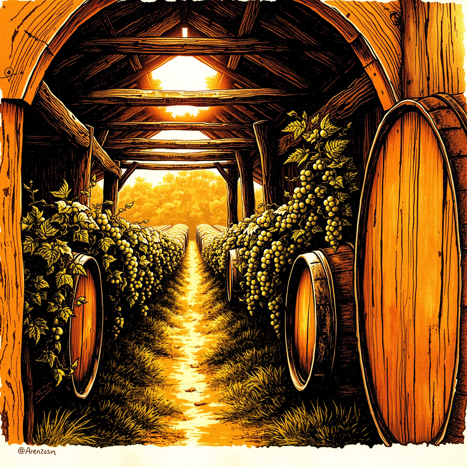 Pathway Through the Vineyard view 2