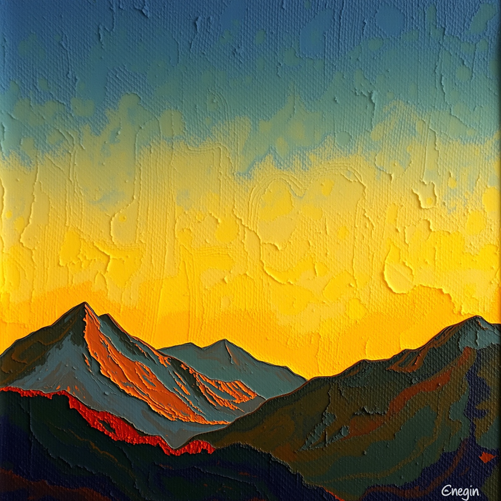 Sunset Over the Peaks view 2