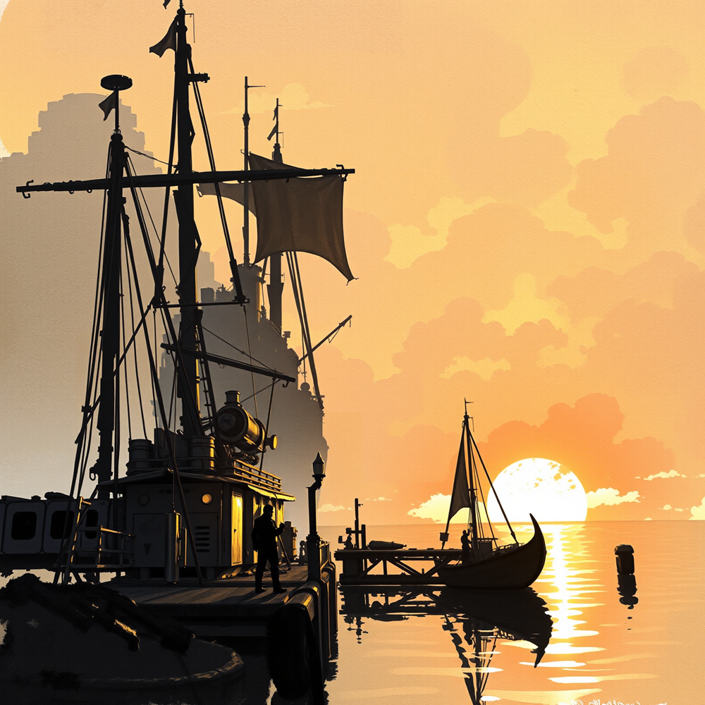 Harbor at Sunset view 2