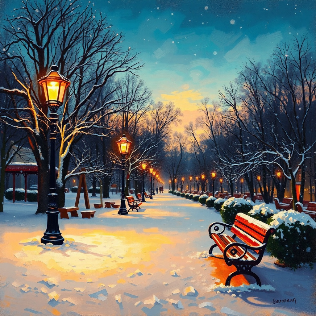 Twilight Stroll Through Winter's Embrace view 2