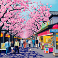 Cherry Blossoms Over the Street Market thumbnail 2