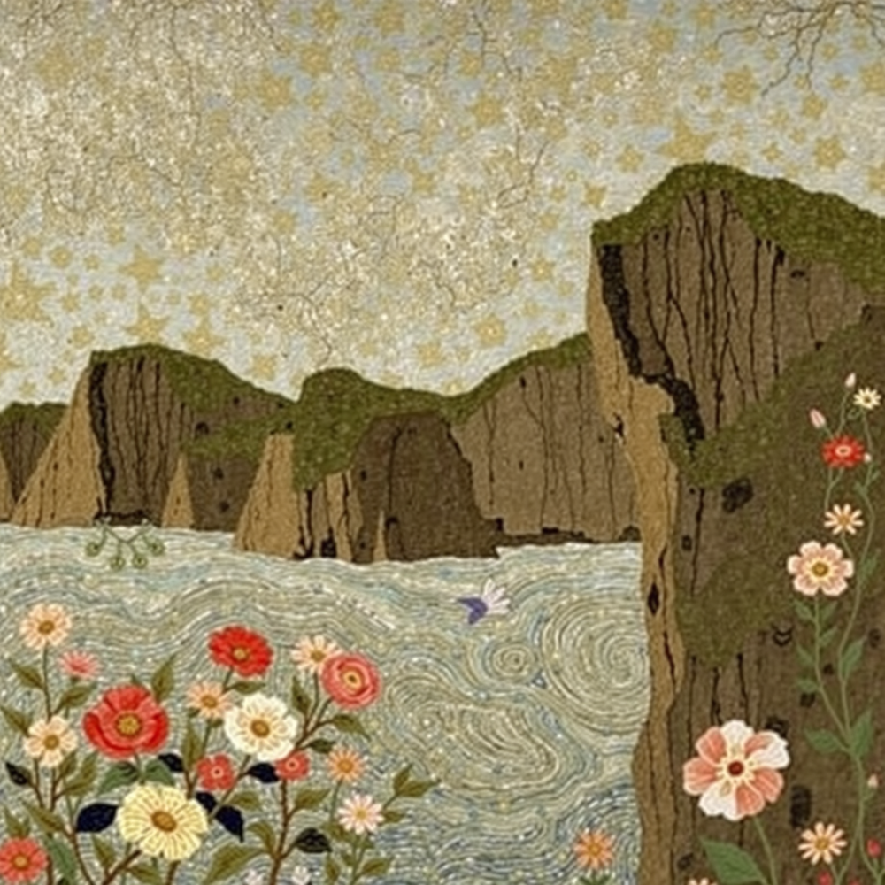 Stars and Cliffs by the Sea view 2