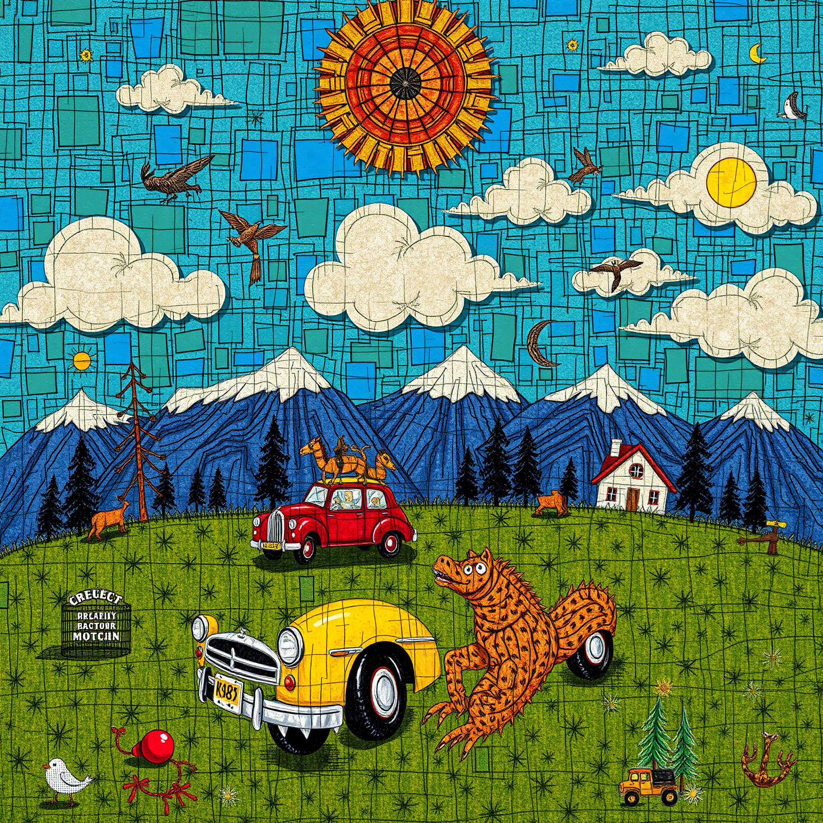 Whimsical Mountain Landscape view 2