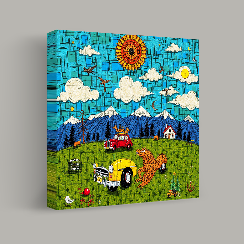 Whimsical Mountain Landscape view 1