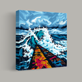 Colorful Pier and Turbulent Waves thumbnail 1