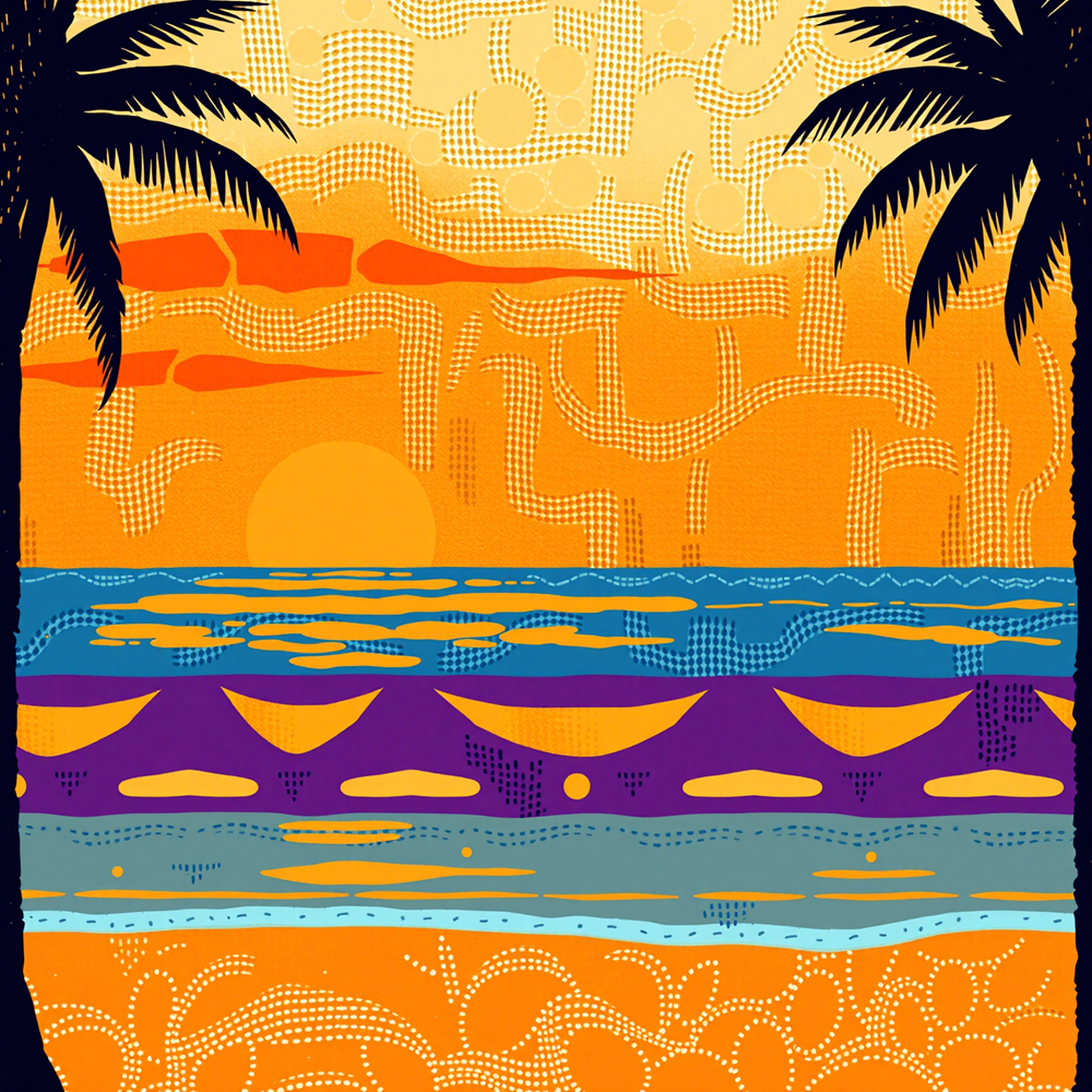 Tropical Mosaic Dusk view 2
