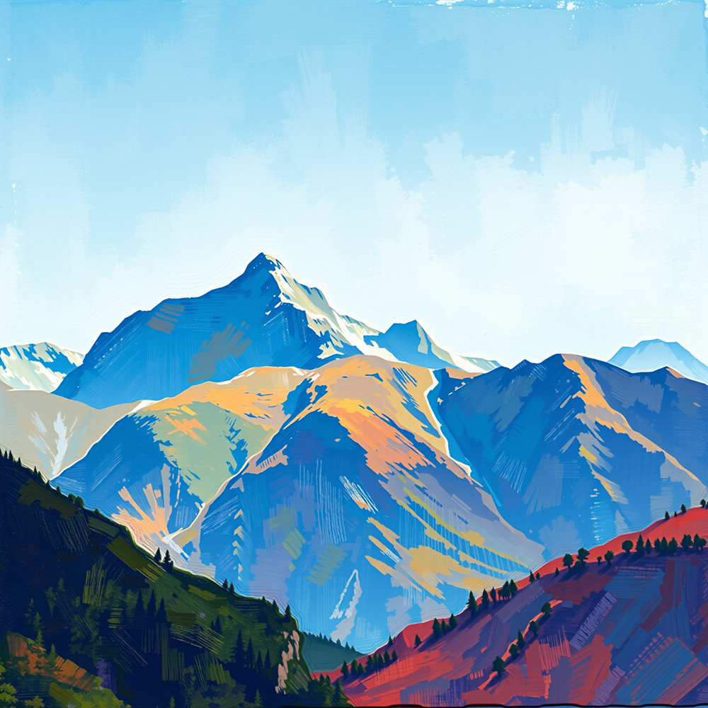 Majestic Peaks under a Clear Sky view 2