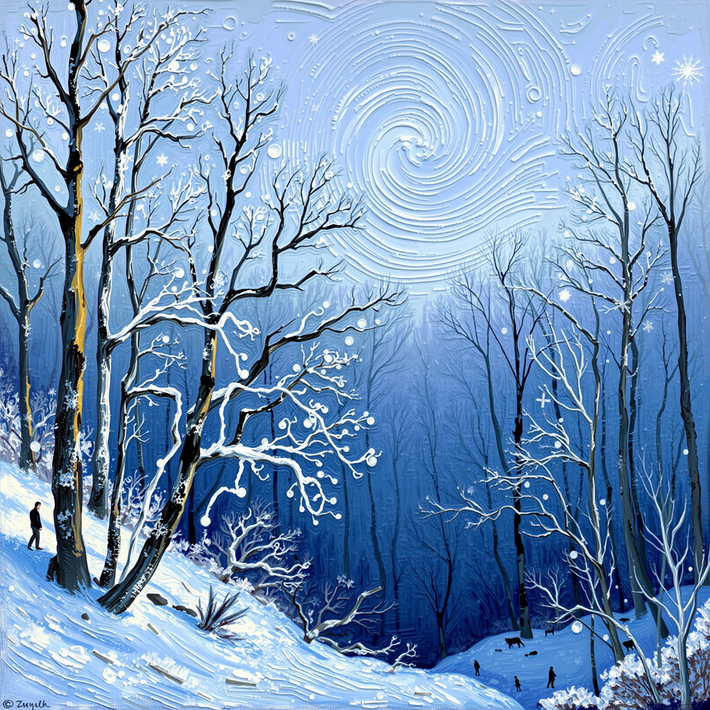 Whirling Winter Woods view 2
