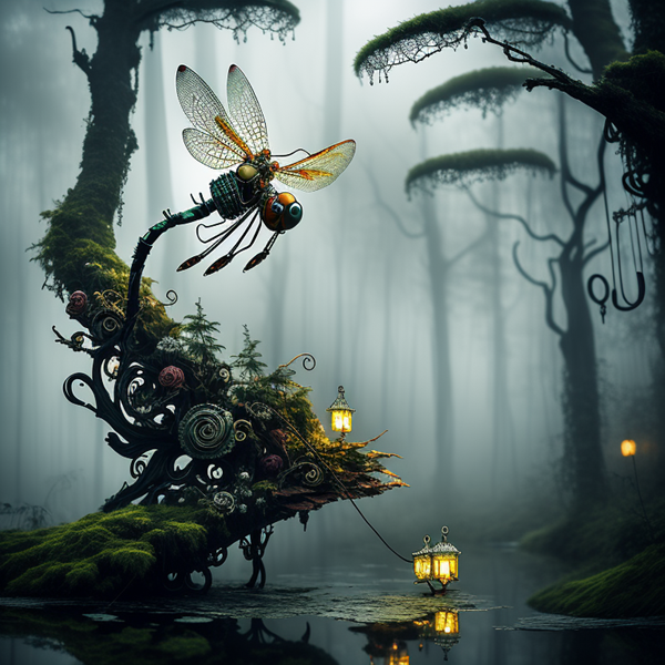 Whispering Woods and the Mechanical Dragonfly
