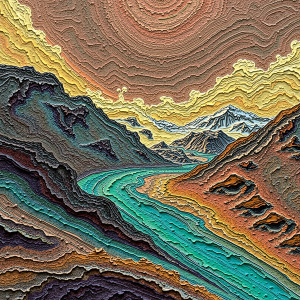 River Through Layered Lands