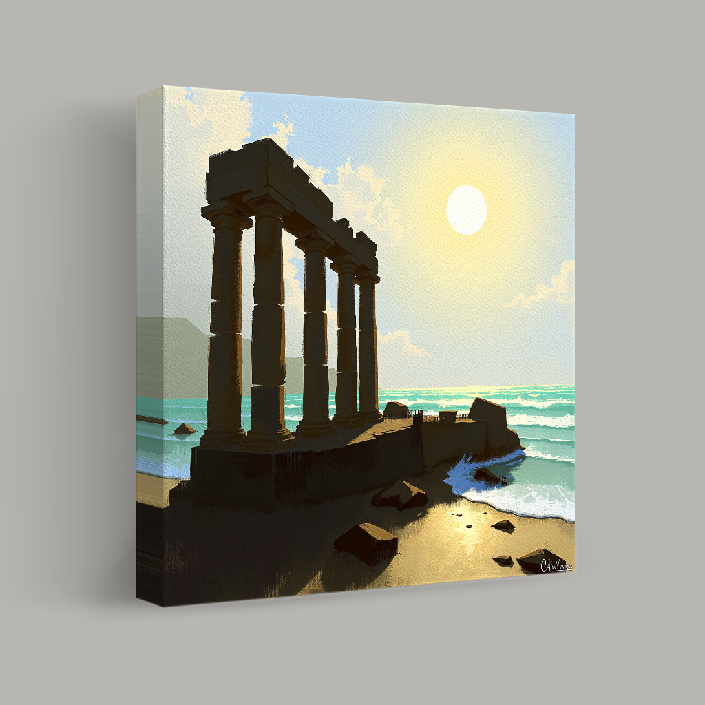 Ruins by the Sunlit Sea view 1