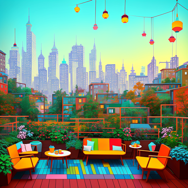 Rooftop Oasis in the Vibrant City