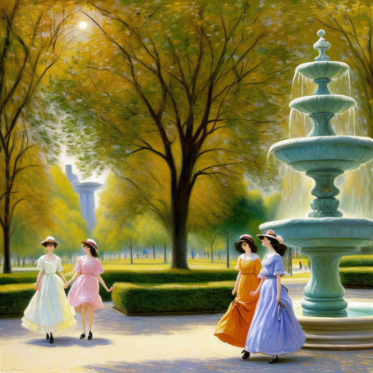 Afternoon Stroll in the Sunlit Park view 2