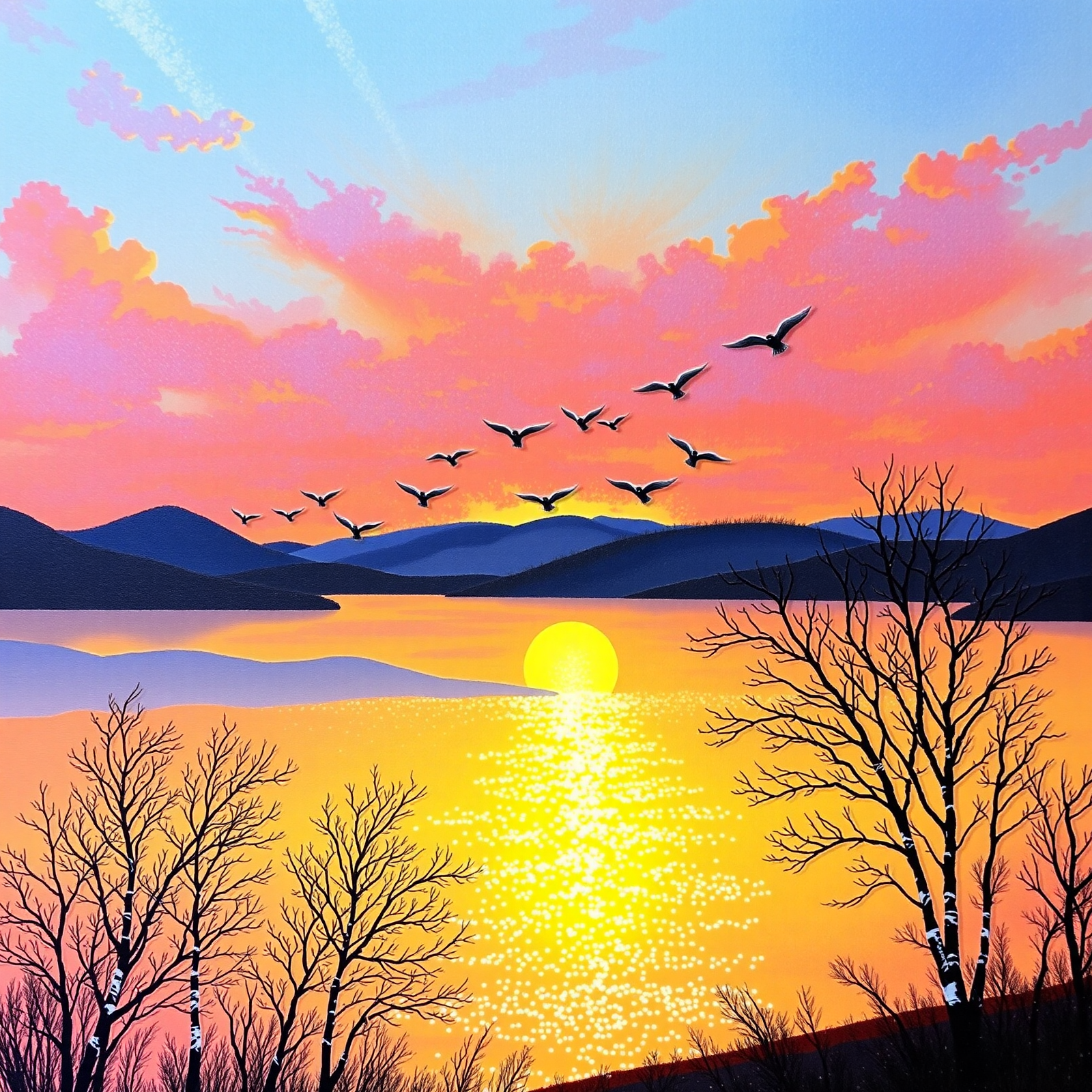 Flight Over Dusk Waters view 2