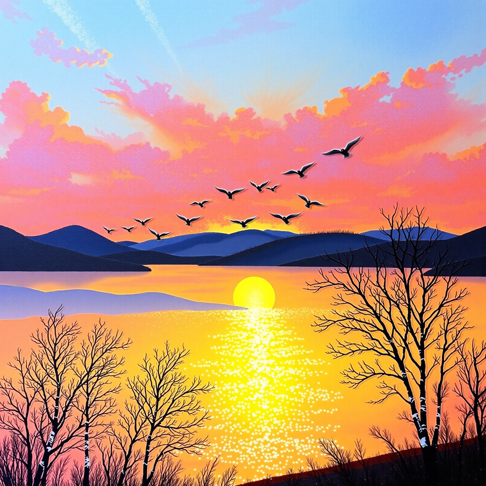 Flight Over Dusk Waters view 2