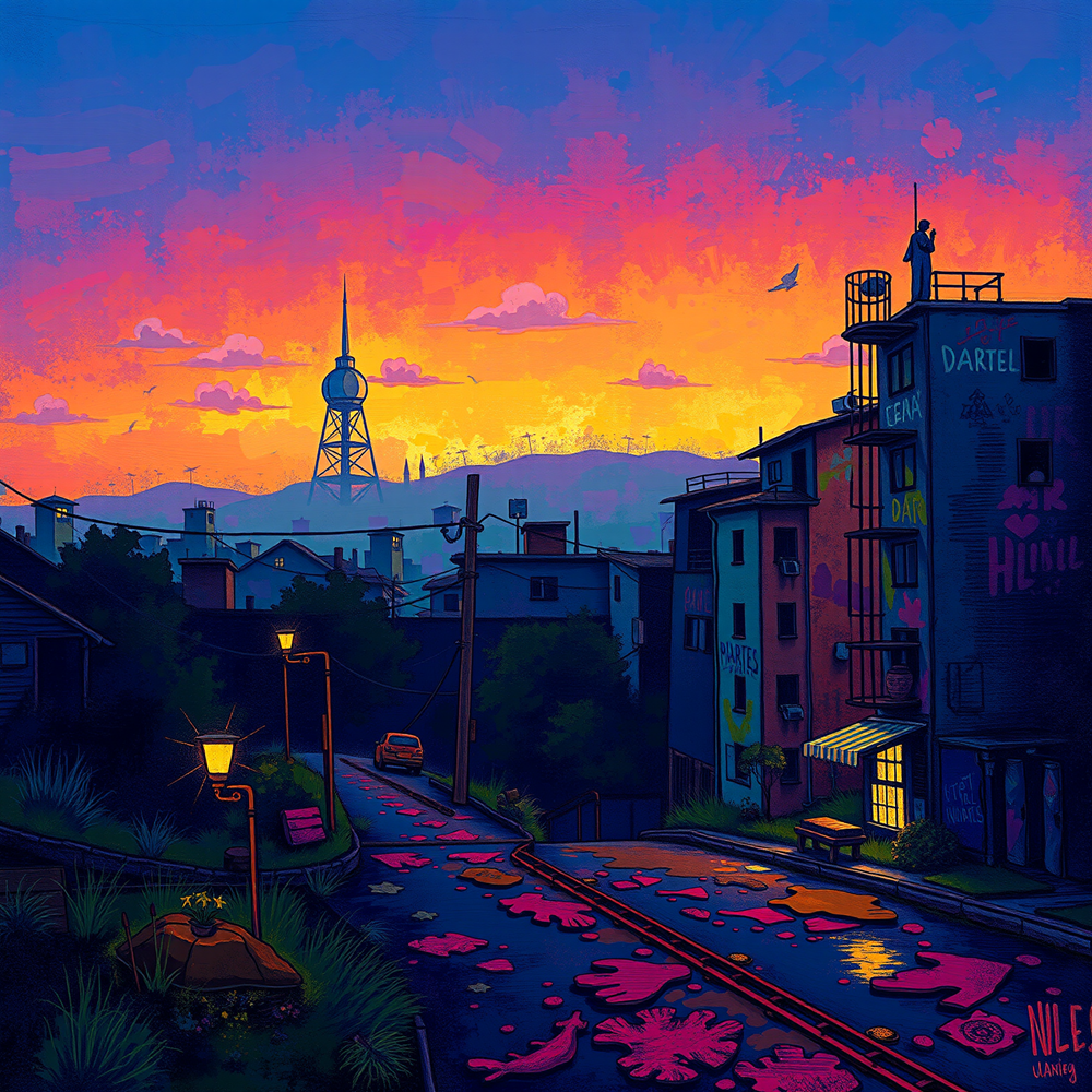 Twilight Over the Urban Canvas view 2