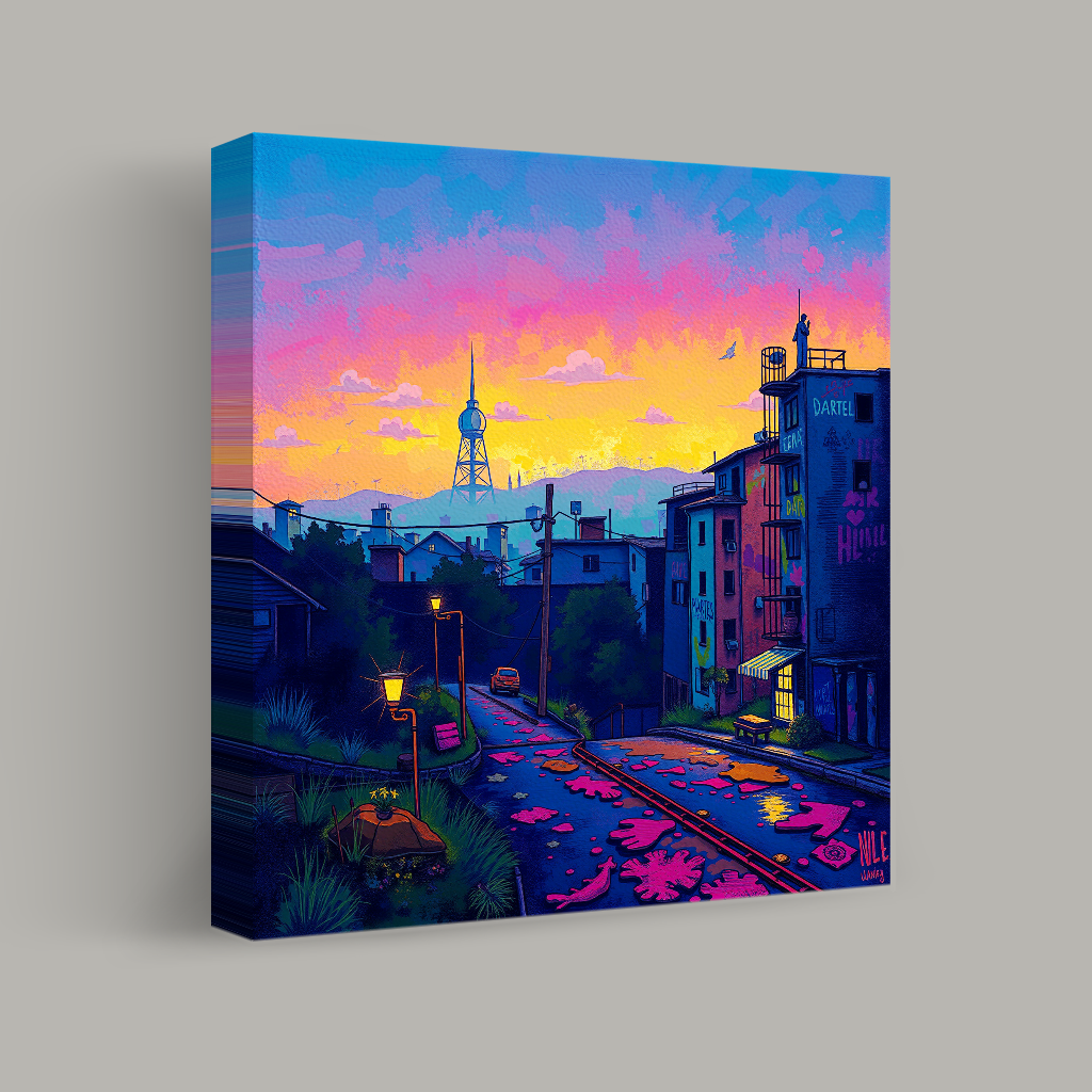 Twilight Over the Urban Canvas view 1