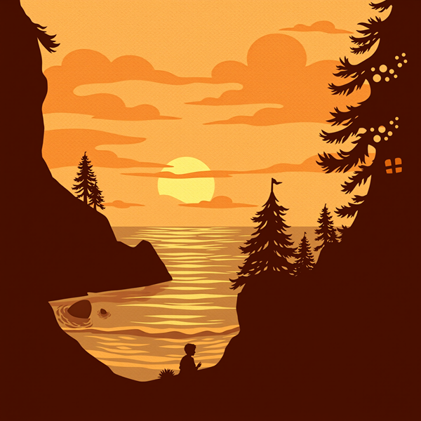 Sunset Reflections by the Cove