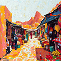 Vibrant Bazaar Beneath the Peaks thumbnail 2