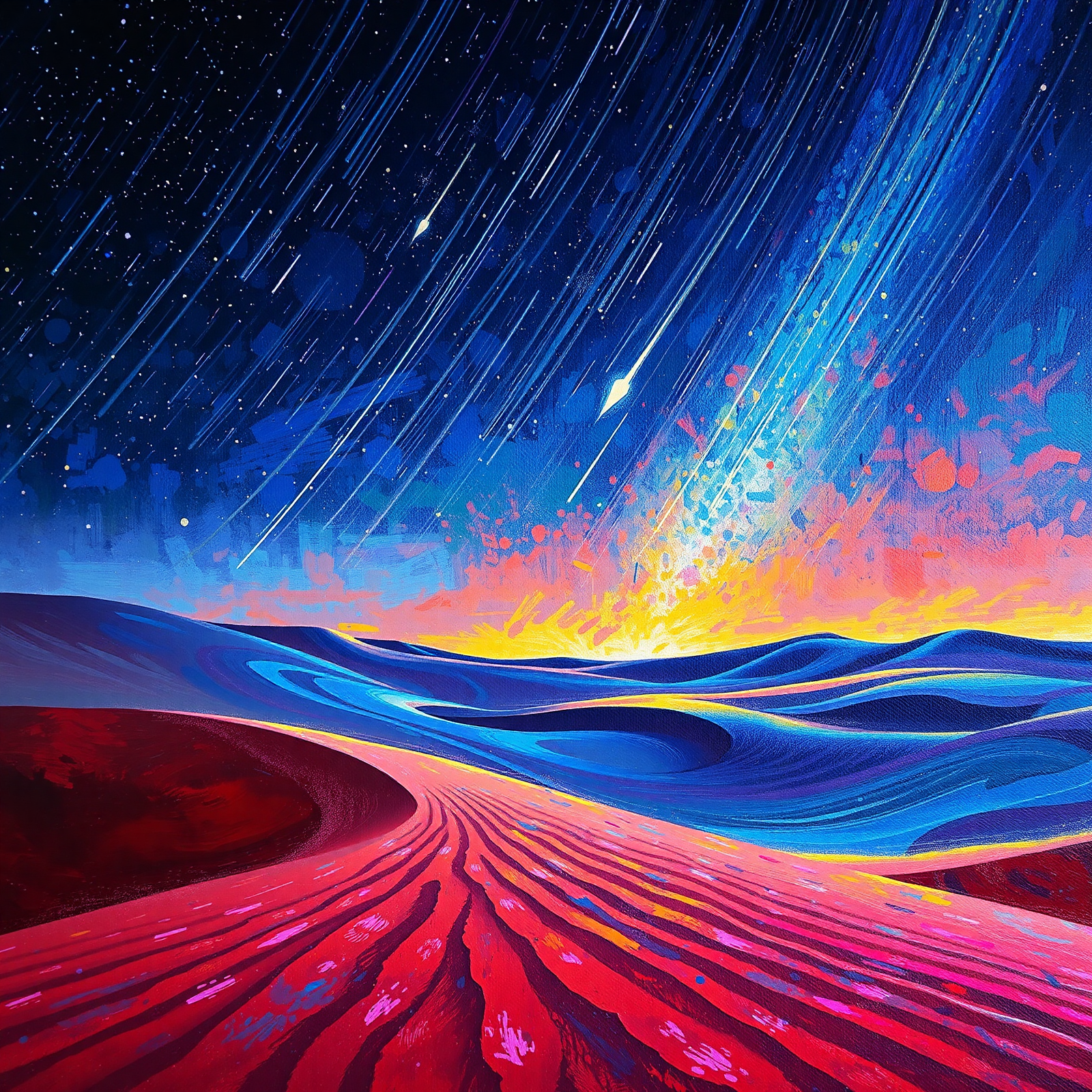Celestial Canvas Over Vibrant Dunes view 2