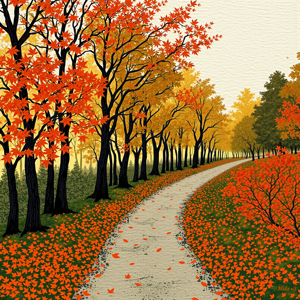 Pathway Through Autumn Splendor view 2
