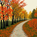 Pathway Through Autumn Splendor thumbnail 2