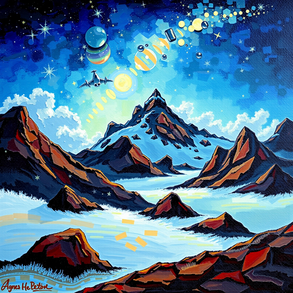 Celestial Symphony Over the Peaks view 2