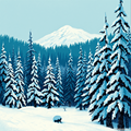 Winter's Embrace in the Pine Forest thumbnail 2
