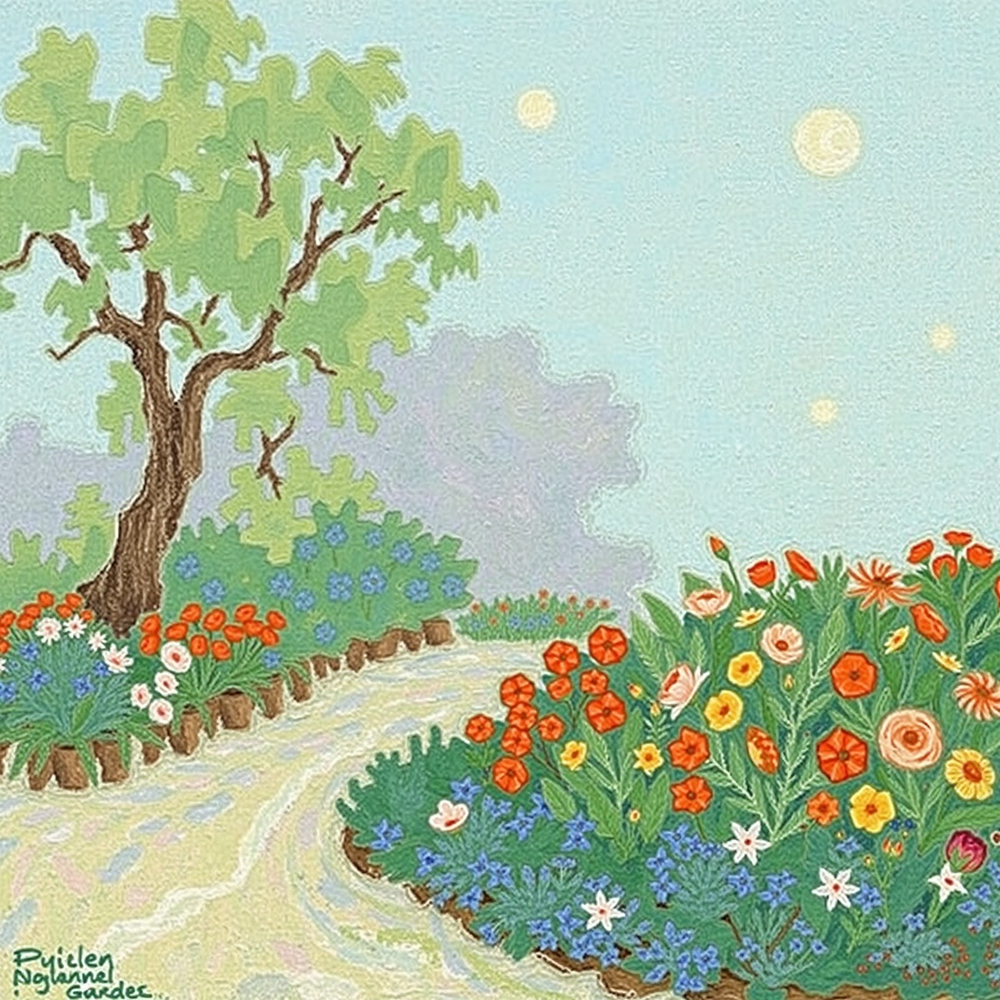 Blossoms at Dawn’s Pathway view 2