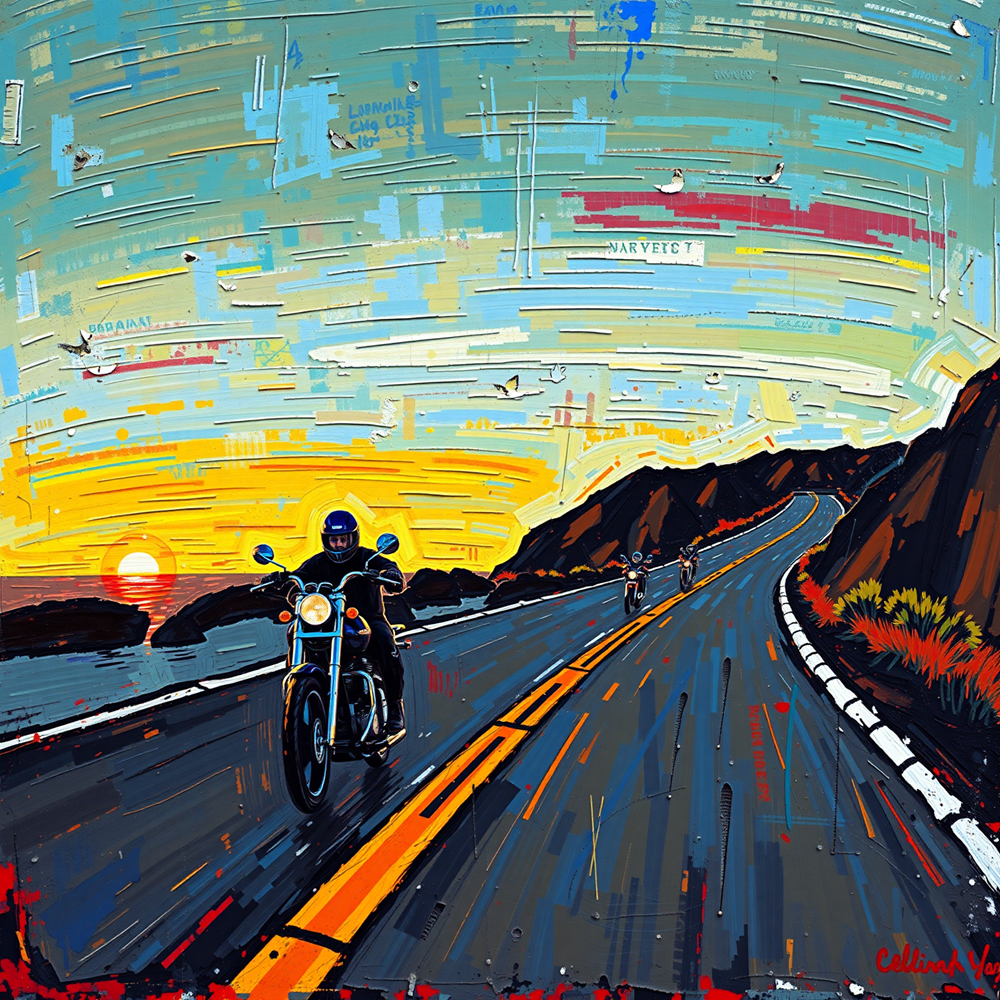 Riders at Sunset view 2
