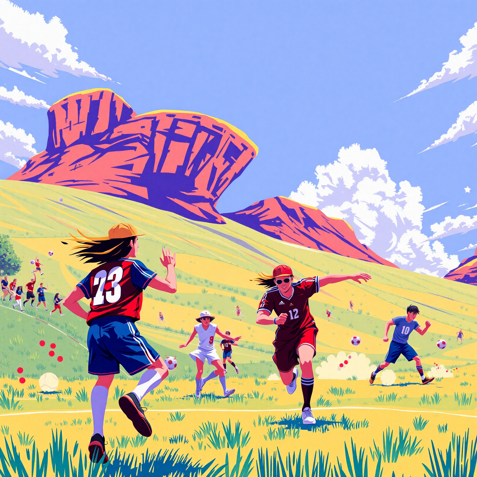 Soccer Game in Vibrant Hills view 2
