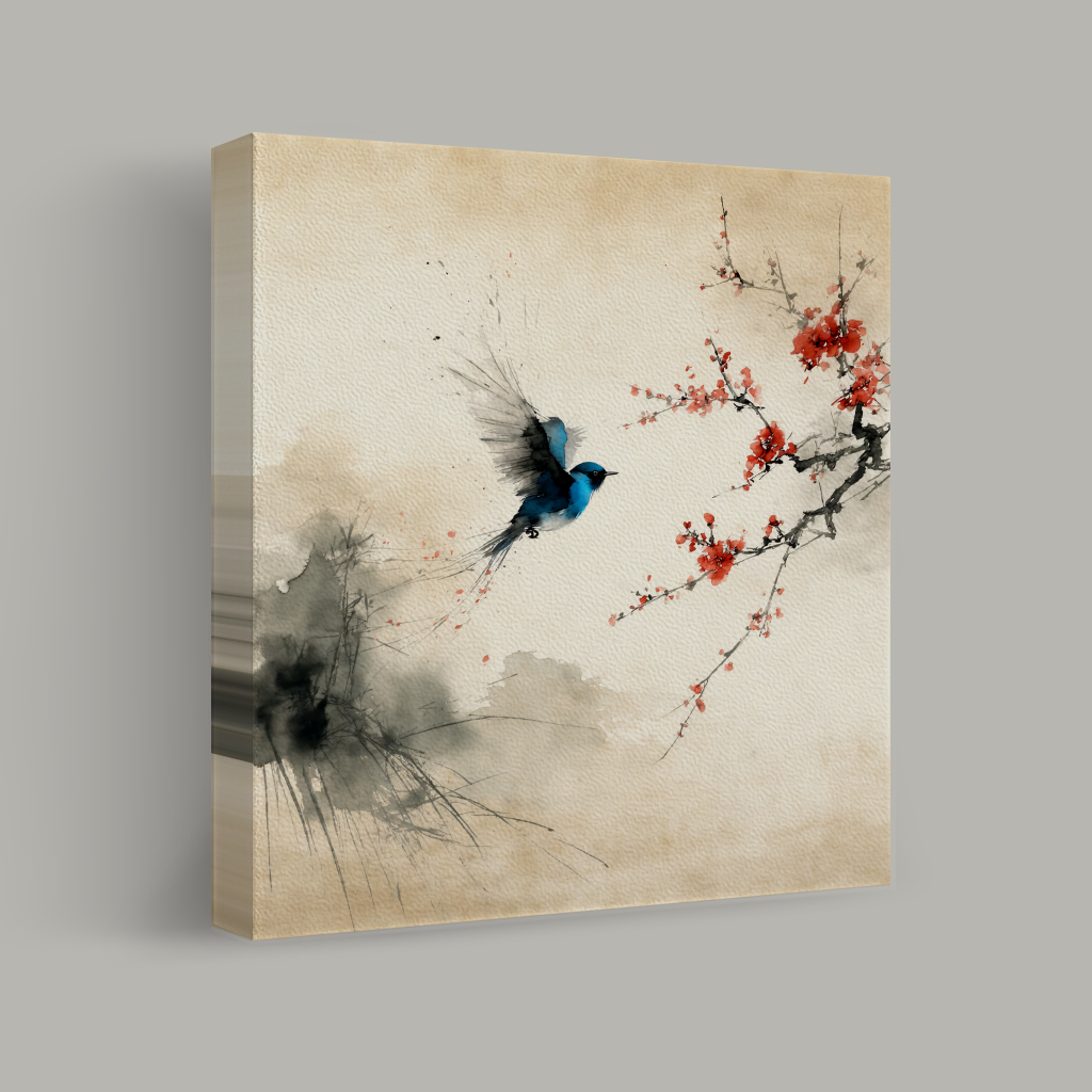 Brushstrokes of Flight and Blossoms view 1