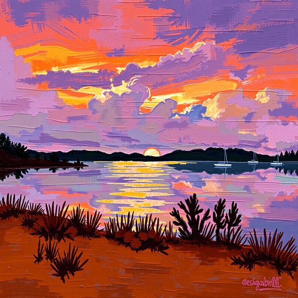 Sunset Serenity Over the Lake