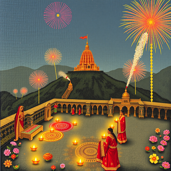 Festival Lights Over the Temple