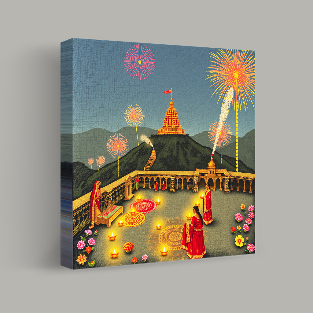 Festival Lights Over the Temple view 1