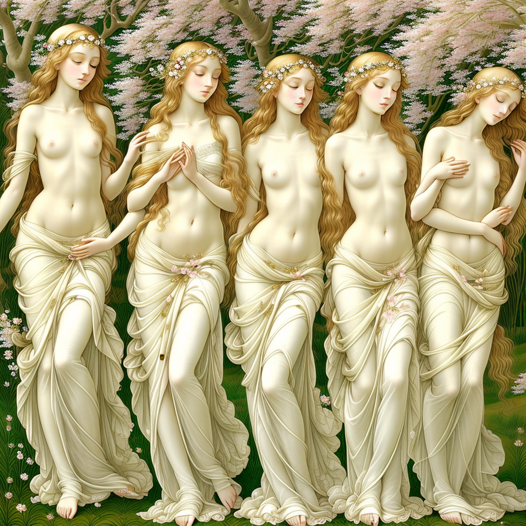 Dance of Serenity under Blossom Boughs view 2