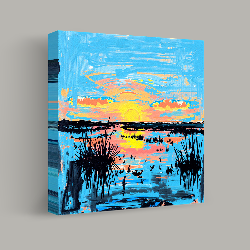 Sunset Symphony Over the Marsh view 1