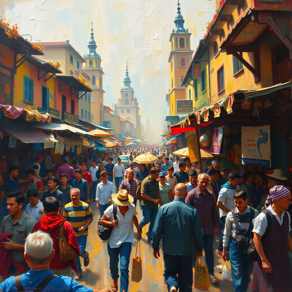 Vibrant Tapestry of a Marketplace view 2