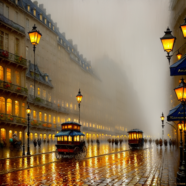 Echoes of a Rainy Boulevard