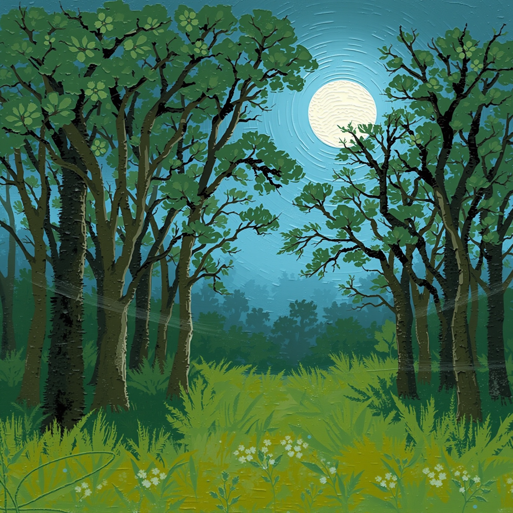 Moonlit Woodland view 2