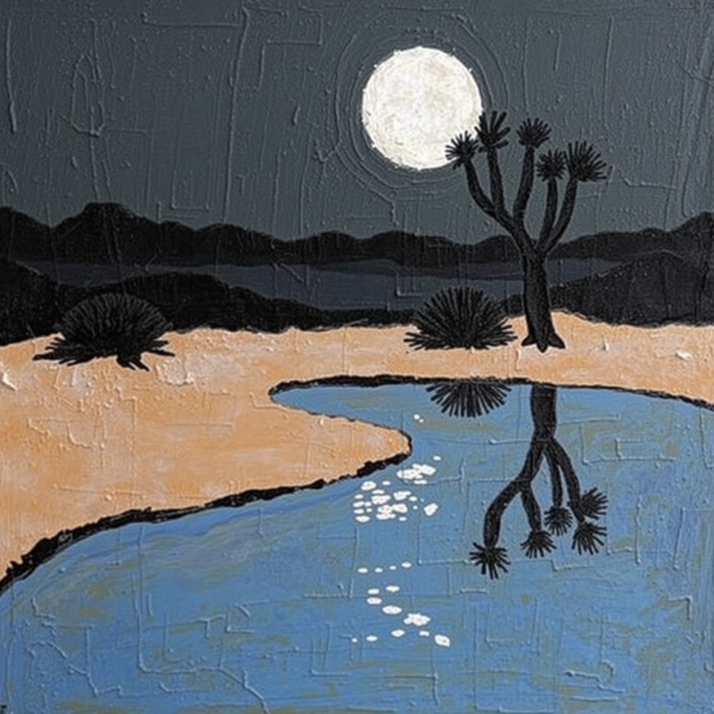 Moonlit Desert Reflection view 2