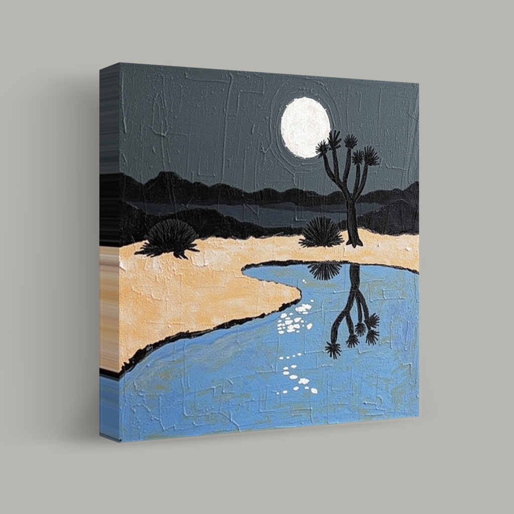 Moonlit Desert Reflection view 1