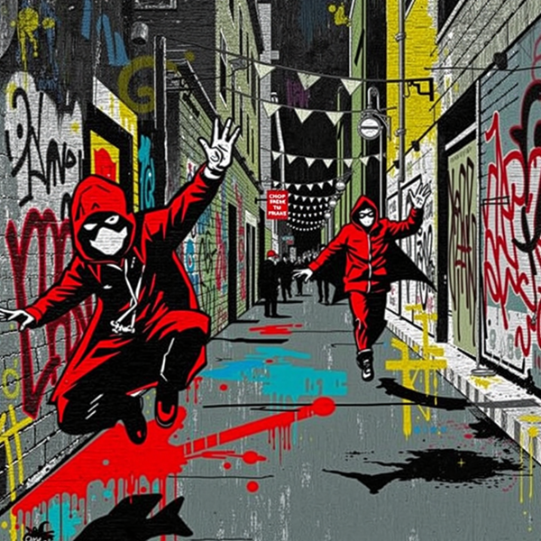 Pursuit Through Grafitti Alley