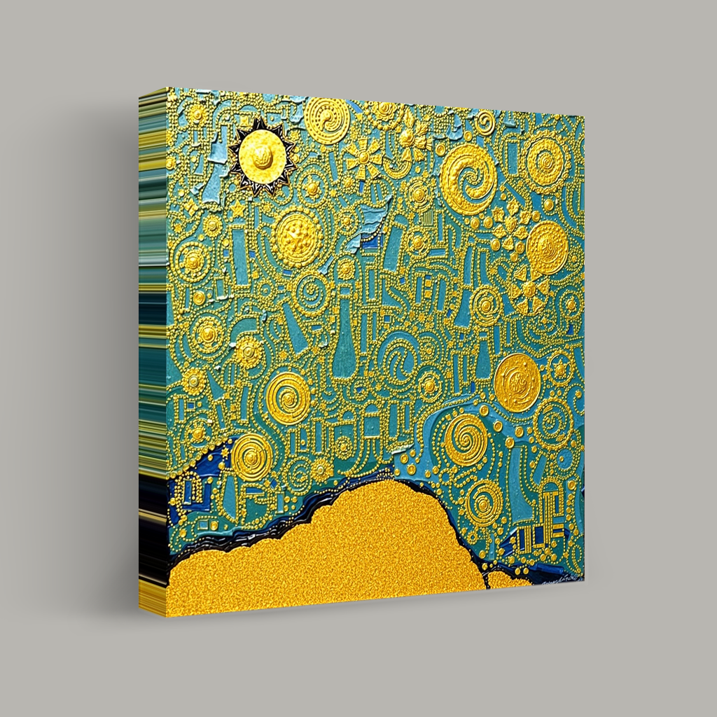 Celestial Patterns in Gold view 1