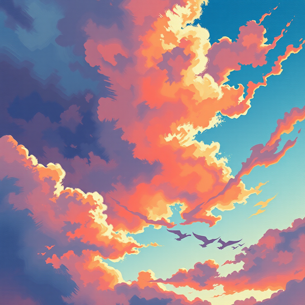 Flight Through Vibrant Skies
