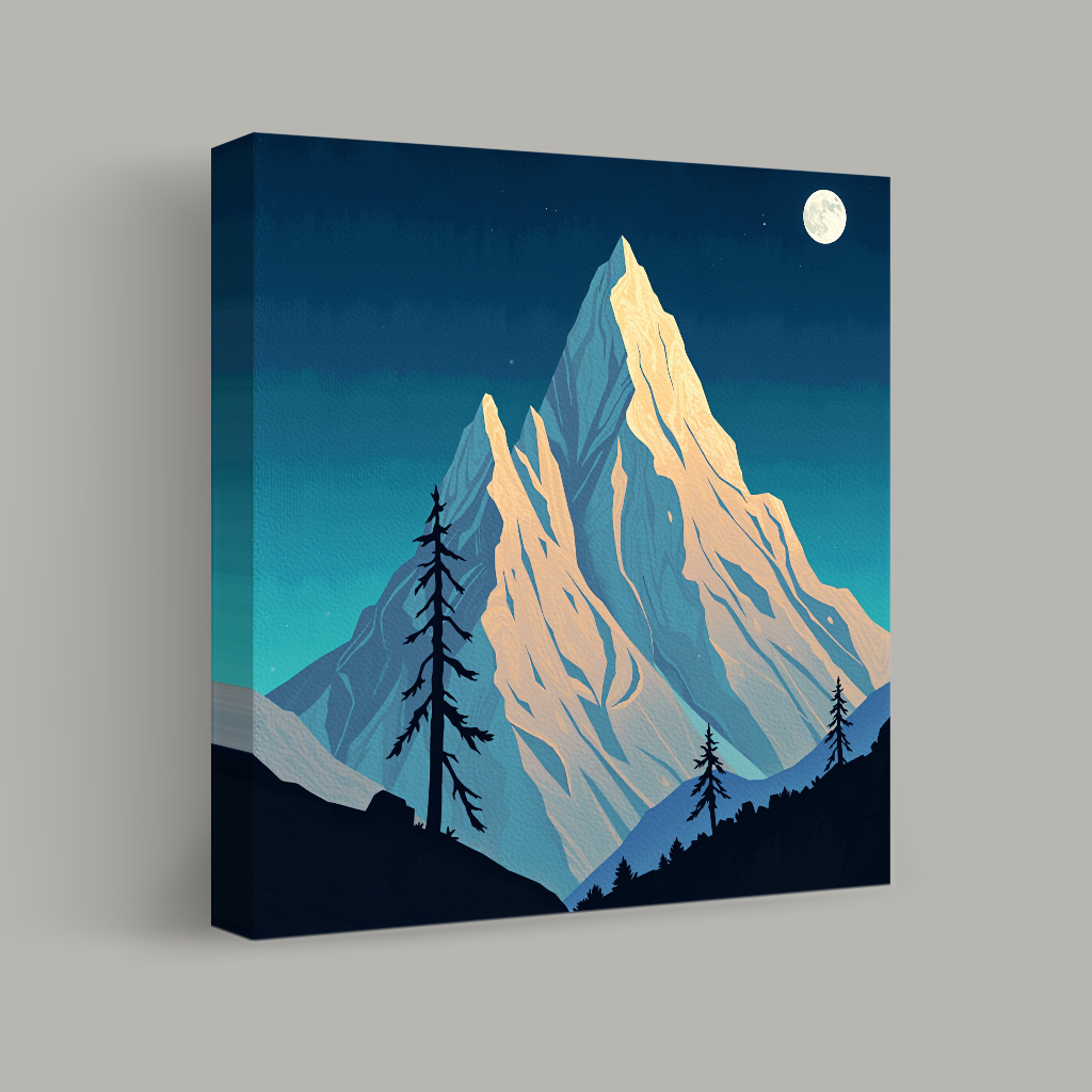 Moonlit Peaks and Shadows view 1